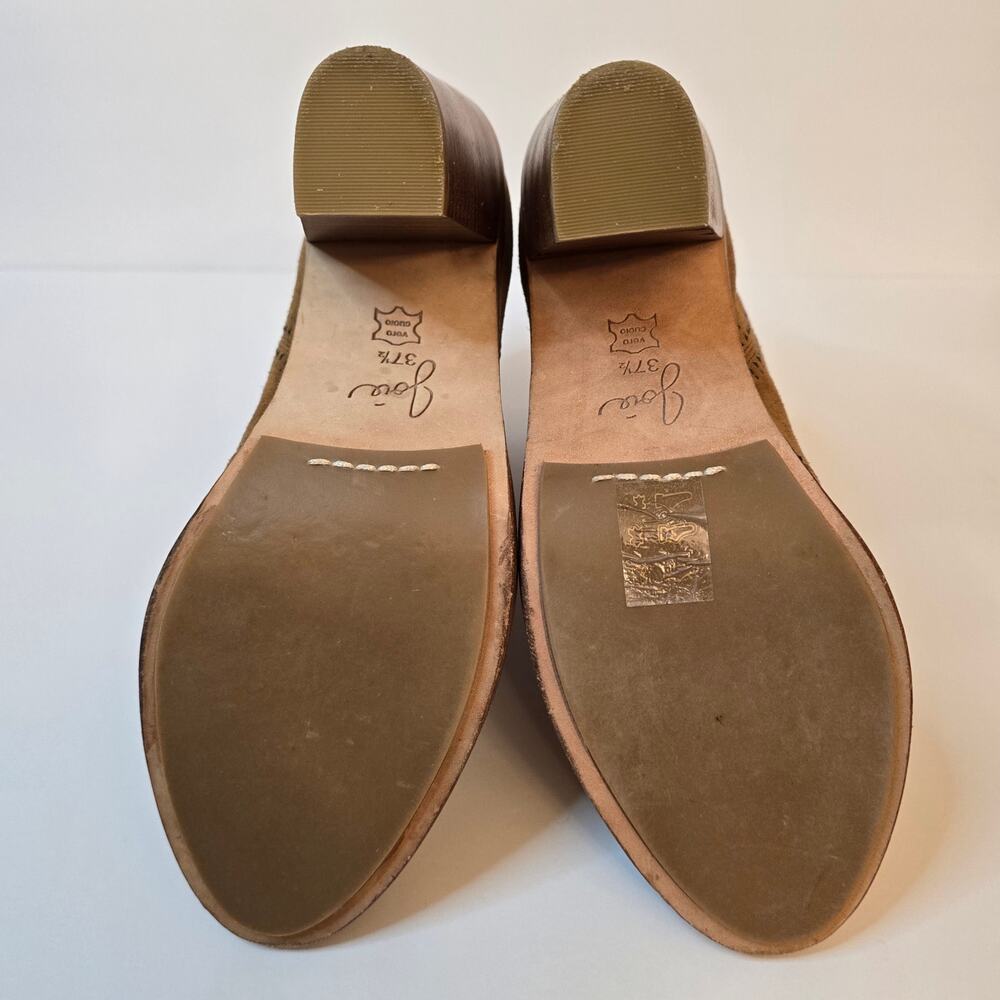Joie Monte Boots Cognac Tan Suede Leather Size EU 37.5 US 7.5 Studded Western - Picture 8 of 11
